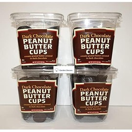 Trader Joe Dark Chocolate Peanut Butter Cups Container 16oz 454g (Four Containers)