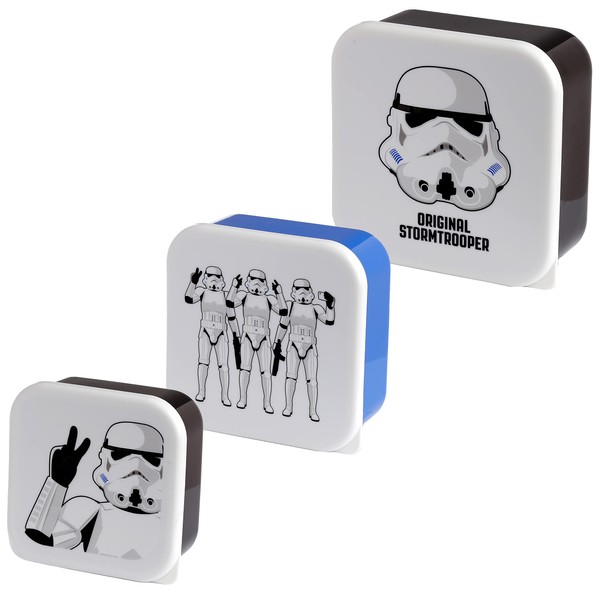 Puckator The Original Stormtrooper Set of 3 Lunch Box Snack Pots M/L/XL - Lunchbox with Multi Compartments - Small Food Containers - Lunchbox for Adults and Kids - Girls Boys Lunchbox - Snack Storage