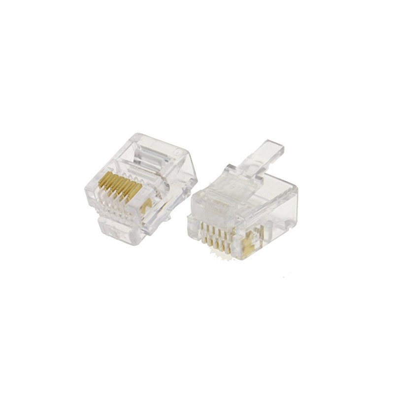 kenable RJ12 6P6C 6 Position 6 Conductor Modular Plugs Ends