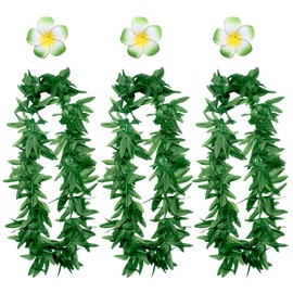 ZCMG 6 Pcs Hawaiian Leis Plumeria Hair Clips Luau Tropical Leaf Necklace Flower Barrettes Headpiece Women Garland Hair Pins Hairpins Hairclips Summer Beach Wedding Birthday Party Decorations Supplies