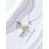 HVQP Dragonfly Cross Urn Citrine Necklaces for Ashes Women White