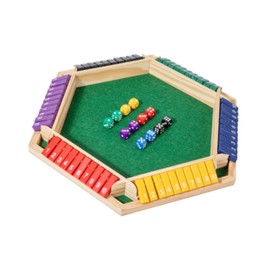 Perfeclan Dice Board Game Educational Toys, Tabletop 6 Player Traditional Wooden Board Table Math Game, Family Board Games for Pub, Multi