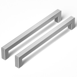 LONTAN 10 Pack Kitchen Cabinet Handles 160mm Cupboard Door Handles Stainless Steel Brushed Nickel Drawer Pulls for Wardrobe Cabinet Suitable for Bathroom, Bedroom, Living Room