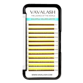 Colored Lash Extensions 0.07mm C Curl Yellow Individual Volume Lashes Extensions 8-15 Mix Length Color Eyelash Extensions for Salon (Yellow 0.07-C, 8-15mm)