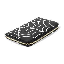 RYQAO Womens Wallet PU Leather Long Purse Credit Card Clutch with Zipper Coin Purse, Spider Web, One Size, Casual