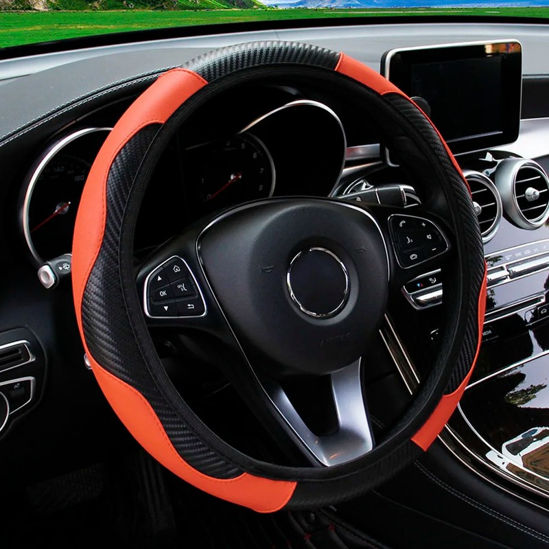 Car Steering Wheel Cover for 14.5–15 Inch Wheels – PU