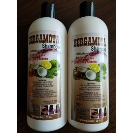 BM SHAMPOO 2 PACK BERGAMOTA SHAMPOO WITH COCONUT OIL, COLLAGEN & ROSEMARY 32 OZ NO PUMP