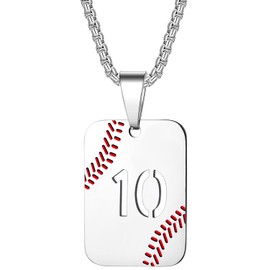 XOYOYZU Baseball Number Necklace Chain for Men Jersey Number Pendant Stainless Steel Sport Jewelry 10