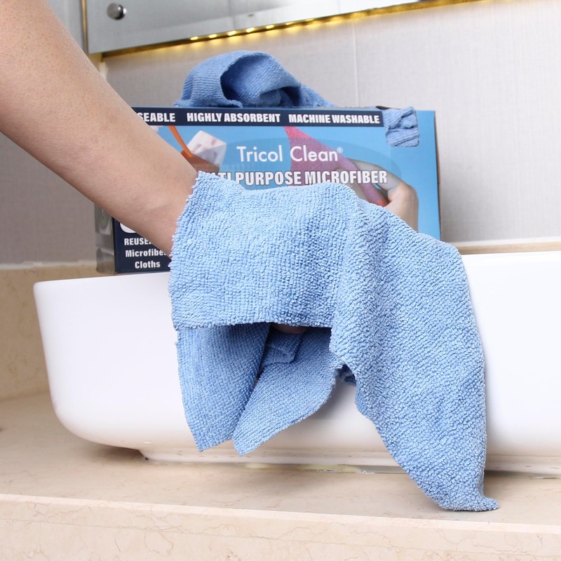 Tricol Clean Profesional Resuable Lint Free Microfiber Edgeless Cleaning Cloth