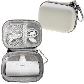 LeoTube Carrying Case for iWALK Portable Charger 4500mAh Ultra-Compact Power Bank Battery Pack, Protective Travel Holder Compatible with Charmast Small Portable Charger 5000mAh (Case Only) (White)