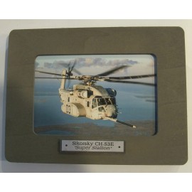 Framed 4" X 6" Print of a Sikorsky CH-53E "Super Stallion" Helicopter.