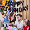 ACCEVO Black Happy Birthday Balloons Banner, 16 Inch Aluminium Foil