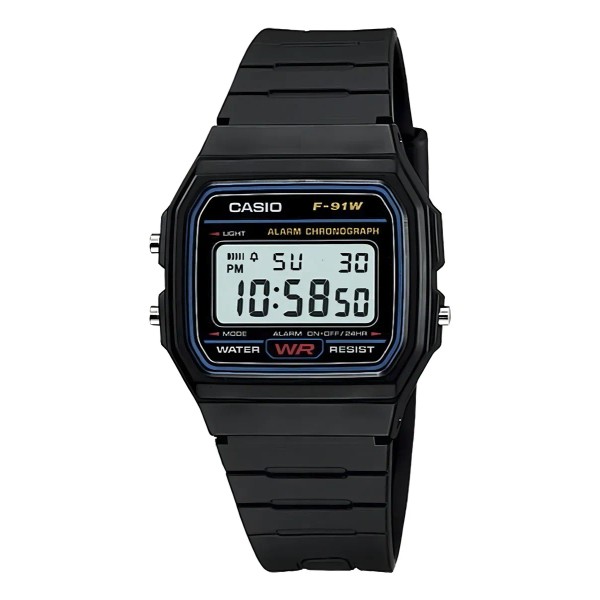 Reloj Casio Digital F91 Unisex 100% Original Full Fondo Negro