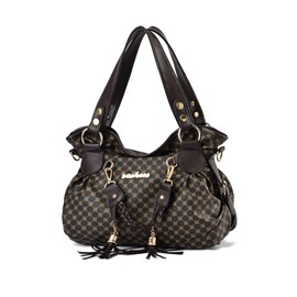 NICOLE & DORIS Women's Retro Shoulder Bag, Soft PU Leather, Retro Shopper Bag, Hobo Handbag, Large Shoulder Bag, Printed Carry Bag for Everyday, School, Travel, butterfly curry, Retro