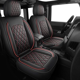 MIROZO Wrangler JK Seat Covers 4 Door,Leather Seat Covers Waterproof Truck Seat Covers Full Set Fits for 2013-2017 Jeep Wrangler JK 4 Door, Pickup Seat Cover Jeep Accessories (Black and Red,Full Set)