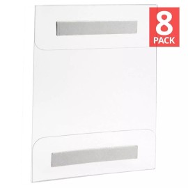Marketing Holders 8 Pack Wall Mount Acrylic Sign Holder 8.5" X 11" with Extra Strong Adhesive