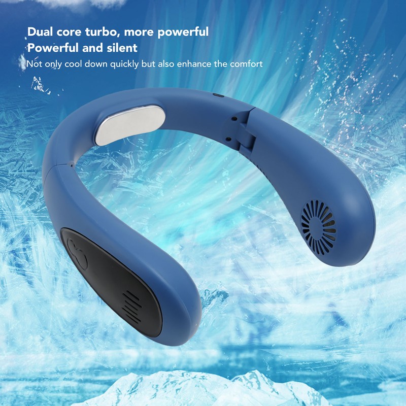Bladeless Neck Fan USB Charging LED Digital Display 3 Speeds