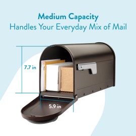 Architectural Mailboxes 8830RZ-10 Winston Post Mount Mailbox, Rubbed Bronze