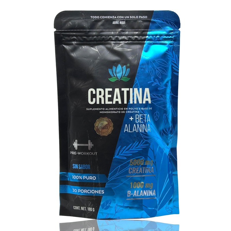 Creatina Beta Alanina 180 g Sin sabor Pure Health.