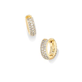 Kendra Scott Mikki Pave Huggie Earrings in 14k Gold-Plated Brass, Fashion Jewelry For Women