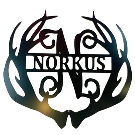 PK Décor Deer Antler Decor for Home or Wall, Custom Antler Name Sign with Initial, Deer Hunter Gift for Women or Men, Made In The USA, (18")