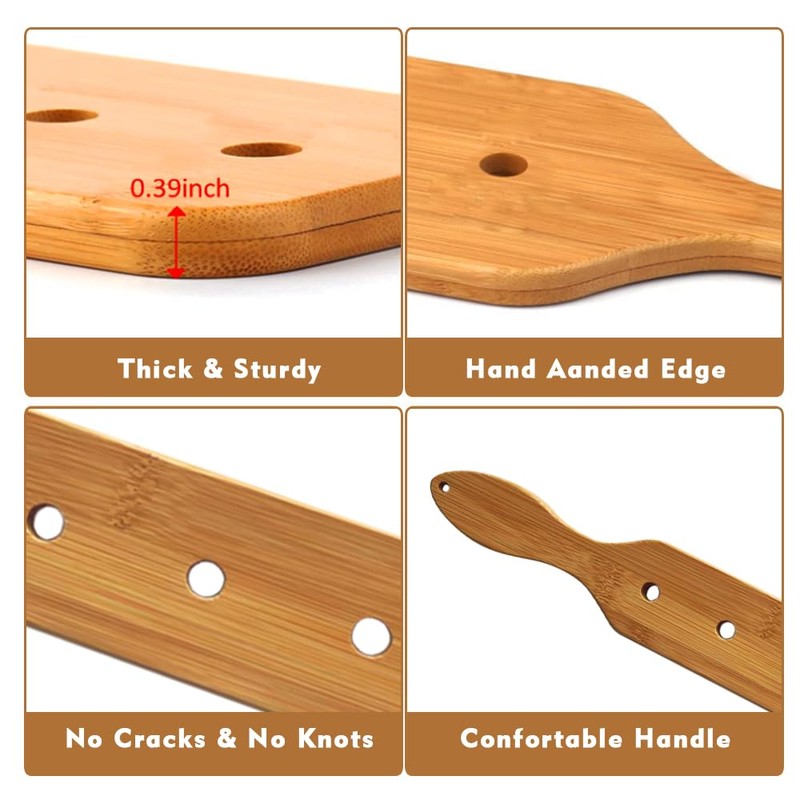 Anjuer 35.5 cm bamboo paddle, lightweight, durable, smooth paddle with