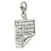 Rembrandt Sterling Silver Quilt Charm with Lobster Claw Clasp, Charms