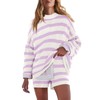 LAMISSCHE Womens Oversized Lounge Sets 2 Piece Outfits Striped Matching