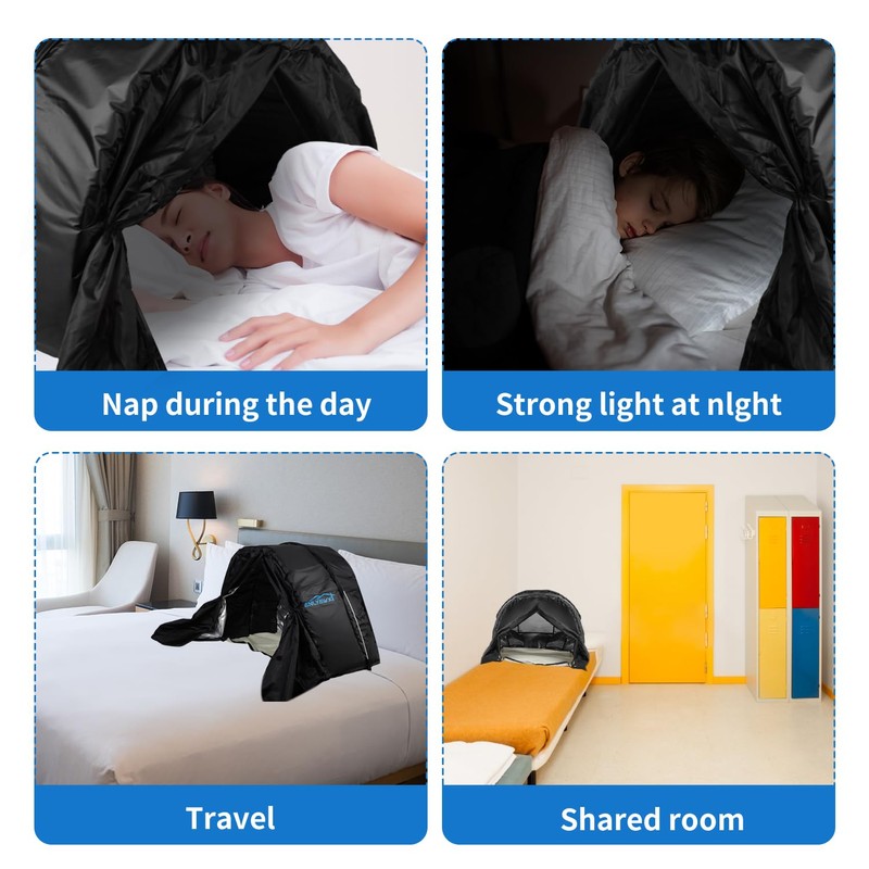 Indoor Blackout Tent with Noise Reduction for Restful Sleep Portable