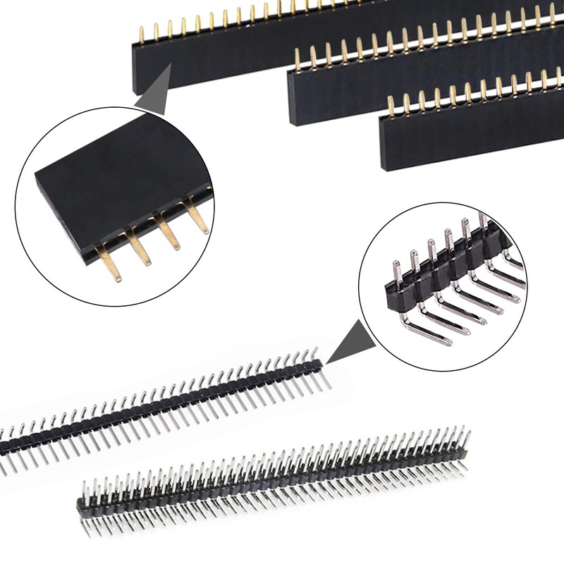 Ruibapa 78 PCS 2.54mm Male and Female Pin Header Connector