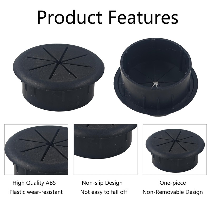 AUXBC 2PCS 2 Inch Flexible ABS Desk Grommet, Cable Cord