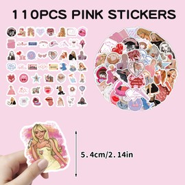 110 PCS Music Stickers, Waterproof Stickers, Scrapbook Sticker, Suitcase Sticker, for DIY Decoration, Water Bottles, Book, Skateboard, Laptop, Guitar, Suitcase, Phone, for Kids Teens Adults Girls Boys