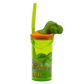 Stor Dinosaur 3D Figurine Tumbler for Kids - Fun Hydration with Attractive Design, Straw, BPA-Free Material, Durable Construction, 360 ml