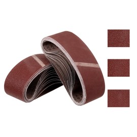 Kozelo 30 Pcs Sanding Belts 4 x 24 Inch 60/80/120 Grit Aluminum Oxide Abrasive Sandpaper for Belt Sander Metal Grinding Wood Working Weld Rust Removal