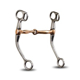 Colorado Saddlery The Training Bit for Horses - 5" Copper Mouth Western Horse Bit - 6-1/2" Stainless Steel Cheeks - Horse Mouthpiece for Everyday Riding