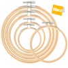 AOBOPLE 18 Pcs 6 Sizes Round Bamboo Embroidery Hoop Adjustable