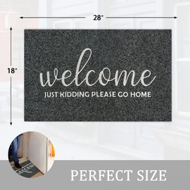 AAZZKANG Outdoor Doormat Funny Front Door Mat Large Non Slip Welcome Please Go Home Mats Easy to Clean Outside Inside Entry Mat
