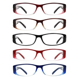 EYEBOGO Kaylee Stylish Reading Glasses for Women - Women's Reading Glasses with Timeless Design - (5-Pack, 5.50)