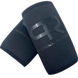 PR Personal Record Premium Knee Sleeve for Weightlifting Powerlifting and Strength Training, Quality Neoprene Knee Sleeves Support in Pairs by Larry Wheels (Black, X-Large)