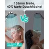 Duschkopf Wassersparend, Duschbrause Groß 135mm, Handbrause mit Antikalk-Funktion 【Lebensmittelechtes Silikon】【43%