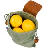 Waxed Canvas Foraging Pouch for Hiking, Collapsible Leather Belt Pouch