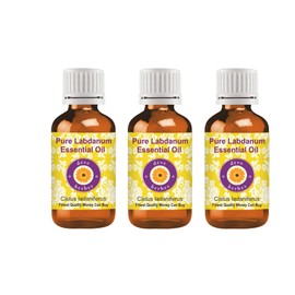 Deve Herbes Pure Labdanum Essential Oil (Cistus ladaniferus) Natural Therapeutic Grade Steam Distilled (Pack of Three) 100ml X 3 (10 oz)