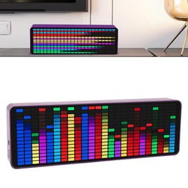 Analizador de Espectro de Audio, Pantalla LED de Espectro de Voz Musical, Pantalla de Reloj Analizador de Ritmo de Luz RGB Colorida para Músicos, 20 Efectos Dinámicos y 7 Colores