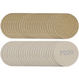 S SATC 2 Inch Hook and Loop Sanding Discs 50PCS Sanding Discs 220 Grit Aluminum Oxide Orbital Sander Pads Sandpaper Discs for Sanders Drill,Woodworking Wood,Automotive Paint,No-Hole