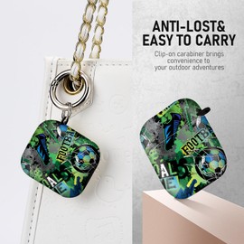 Gedicht for Airpods 2nd Generation Case, Cute Cool Football Pattern Protective TPU Soft Cases for Airpods Case 2nd/1st Gen, Shockproof for Airpods Case Men Women with Cleaner Kit & Keychain-Green