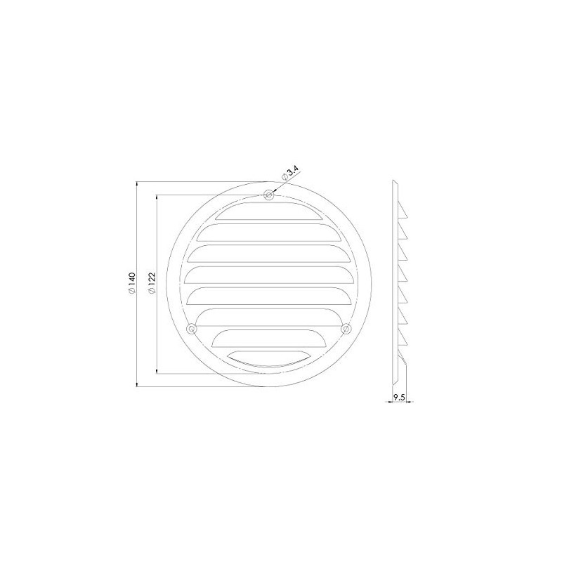 Ø 100mm / 4 inch White Metal Ventilation Grille with