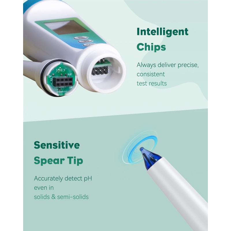 Pawfly Digital pH Meter for Food High Accuracy pH Tester