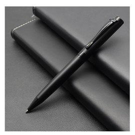 BorgesBallpoint Pen with Stain-Resistant Rollerball, Black Ink, Matte Carbon Steel Body, Office Use