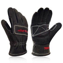 Intra-FIT NFPA 1971 Structural Fire Fighter Glove,2D Curved Fingers,Heat Resistance, Flame resistance, Fire-fighting Gloves