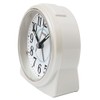 Seiko Clock PYXIS NR451W Alarm Clock, Analog White Pearl, 3.5